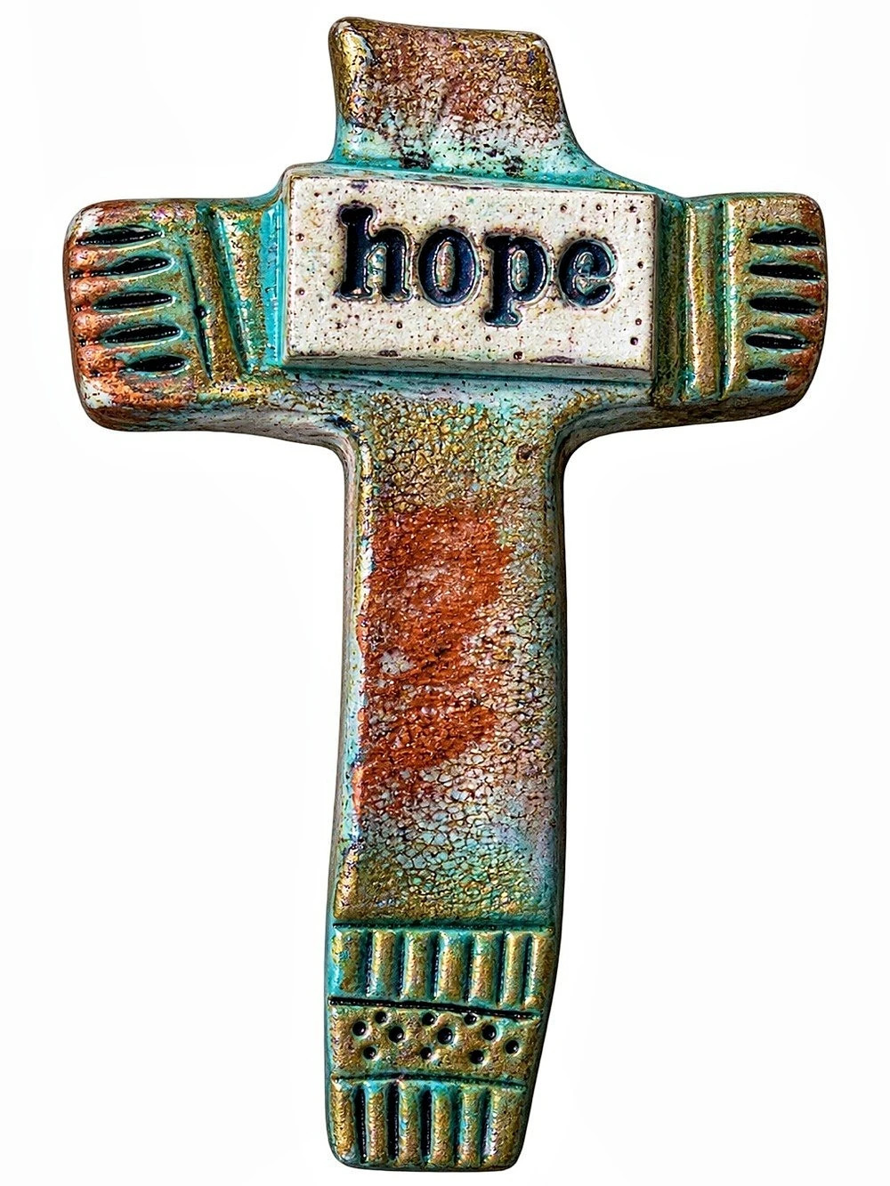 Ceramic Hope Cross pin NWT